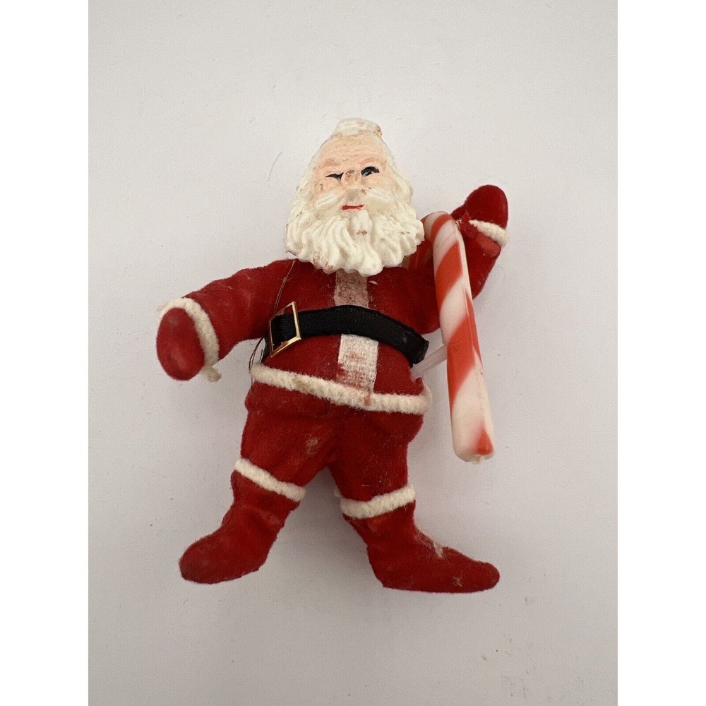 Vintage Home Decorative Happy Holiday Christmas Santa Claus with Hockey Ornament